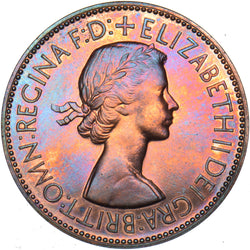 1953 Proof Penny - Elizabeth II British Bronze Coin - Very Nice