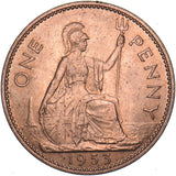 1953 Penny - Elizabeth II British Bronze Coin - Superb
