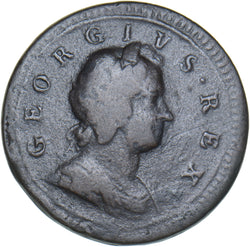 1724 Halfpenny - George I British Copper Coin