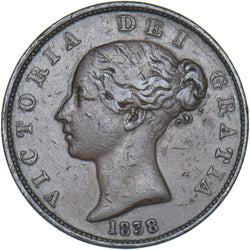 1838 Halfpenny - Victoria British Copper Coin - Nice