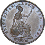 1857 Halfpenny - Victoria British Copper Coin - Very Nice