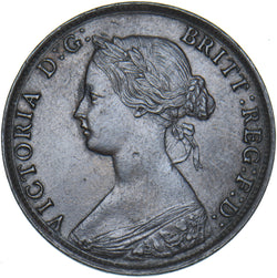 1861 Halfpenny - Victoria British Bronze Coin - Very Nice