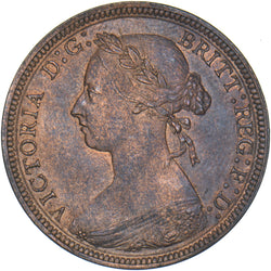 1887 Halfpenny - Victoria British Bronze Coin - Very Nice