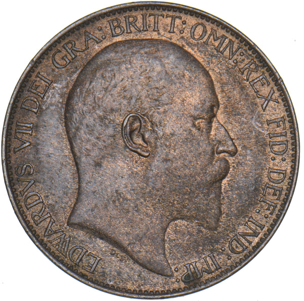 1910 Halfpenny - Edward VII British Bronze Coin - Very Nice