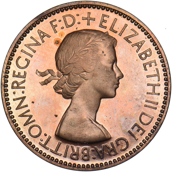 1953 Proof Halfpenny - Elizabeth II British Bronze Coin - Superb
