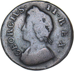 1736 Farthing - George II British Copper Coin