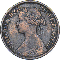 1875 Farthing (No H, Large Date) - Victoria British Bronze Coin