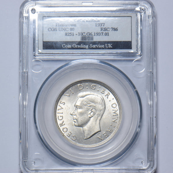 1937 Halfcrown (CGS 80) - George VI British Silver Coin - Superb