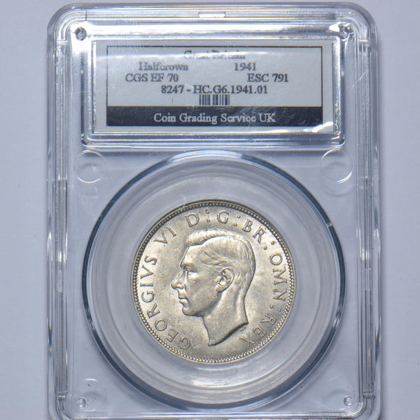 1941 Halfcrown (CGS 70) - George VI British Silver Coin - Very Nice