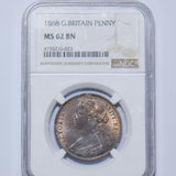 1868 Penny (NGC MS 62 BN) - Victoria British Bronze Coin - Superb