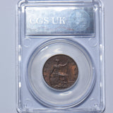 1902 Halfpenny (CGS AU 75) - Edward VII British Bronze Coin - Superb