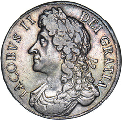 1686 Crown - James II British Silver Coin - Nice