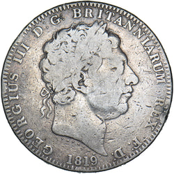 1819 LX Crown - George III British Silver Coin