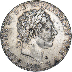 1819 LIX Crown - George III British Silver Coin - Nice