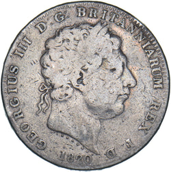 1820 Crown (2 Over 1) - George III British Silver Coin