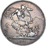 1821 Crown - George IV British Silver Coin - Nice