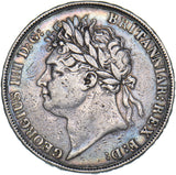 1821 Crown - George IV British Silver Coin - Nice