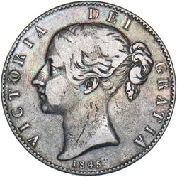 1845 Crown - Victoria British Silver Coin