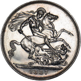 1887 Crown - Victoria British Silver Coin - Very Nice