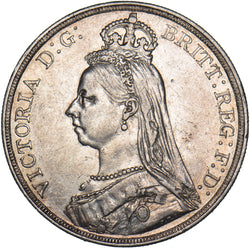 1887 Crown - Victoria British Silver Coin - Nice