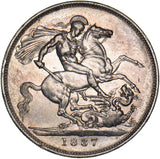 1887 Crown - Victoria British Silver Coin - Nice
