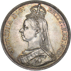 1887 Crown - Victoria British Silver Coin - Superb