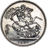 1887 Crown - Victoria British Silver Coin - Very Nice