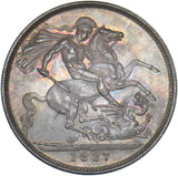 1887 Crown - Victoria British Silver Coin - Superb