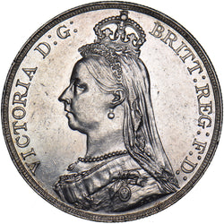 1889 Crown - Victoria British Silver Coin - Very Nice