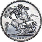 1889 Crown - Victoria British Silver Coin - Very Nice