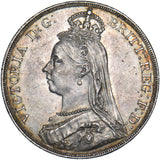 1889 Crown - Victoria British Silver Coin - Very Nice