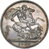 1889 Crown - Victoria British Silver Coin - Very Nice