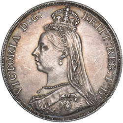 1889 Crown - Victoria British Silver Coin - Nice