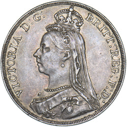 1890 Crown - Victoria British Silver Coin - Nice