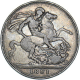 1891 Crown - Victoria British Silver Coin