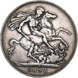 1895 LIX Crown - Victoria British Silver Coin