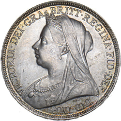 1895 LIX Crown - Victoria British Silver Coin - Superb