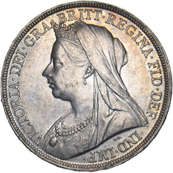 1897 LX Crown - Victoria British Silver Coin - Very Nice
