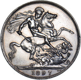 1897 LXI Crown - Victoria British Silver Coin - Very Nice