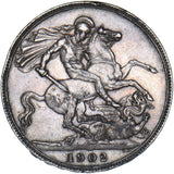 1902 Crown - Edward VII British Silver Coin - Nice