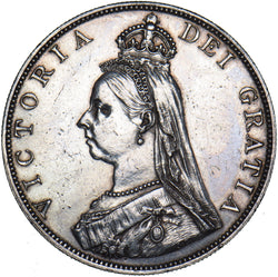 1887 Double Florin - Victoria British Silver Coin - Very Nice
