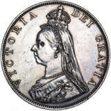 1887 Double Florin - Victoria British Silver Coin - Very Nice