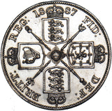 1887 Double Florin - Victoria British Silver Coin - Very Nice