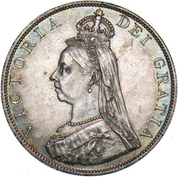 1887 Double Florin - Victoria British Silver Coin - Very Nice