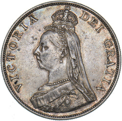 1887 Double Florin - Victoria British Silver Coin - Very Nice