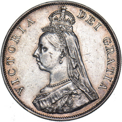 1887 Double Florin - Victoria British Silver Coin - Very Nice