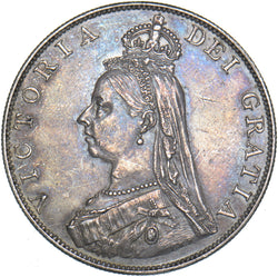 1887 Double Florin - Victoria British Silver Coin - Very Nice