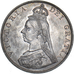 1887 Double Florin - Victoria British Silver Coin - Superb