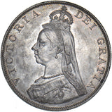 1887 Double Florin - Victoria British Silver Coin - Superb