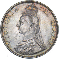 1887 Double Florin - Victoria British Silver Coin - Superb